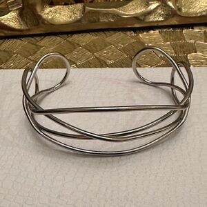 Elegant Silver Wire Cuff Bracelet